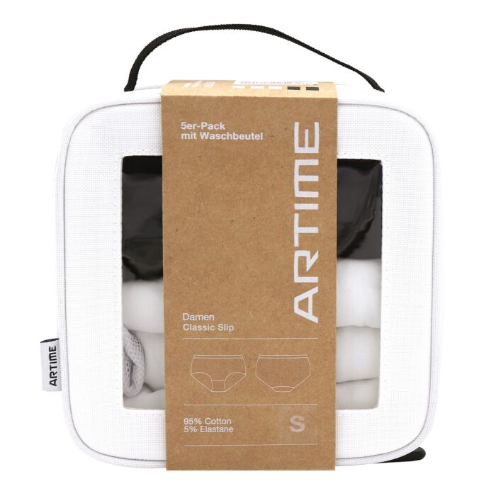 Lot de 5 slips midi basiques pour dames + sac de lavage