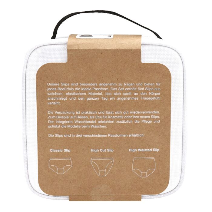 Lot de 5 slips midi basiques pour dames + sac de lavage