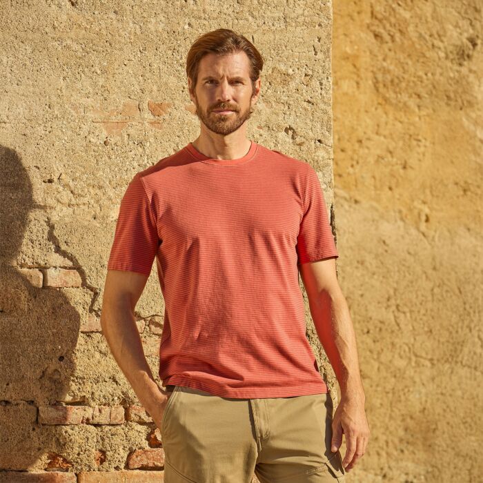 T-shirt en coton à rayures pour homme