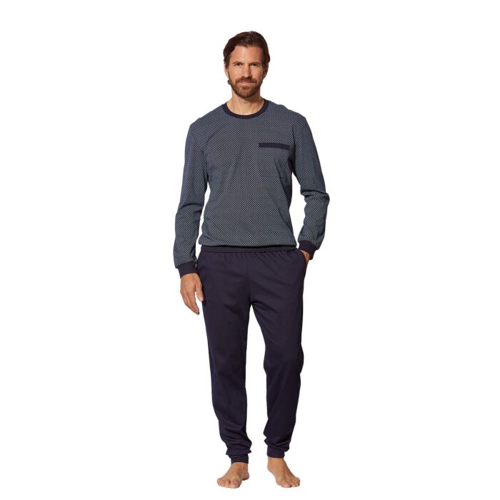 Herren Pyjama Hose mit Bündchenabschluss, uni
