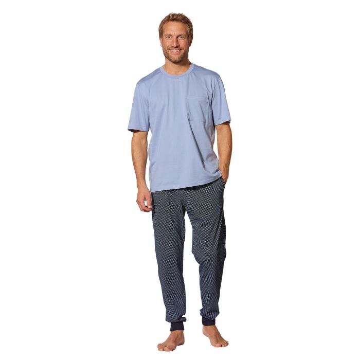 Pantalon de pyjama pour dames avec bords-côtes, imprimé