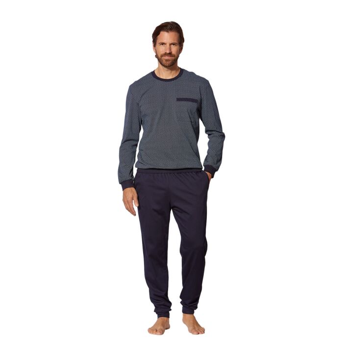 Haut de pyjama pour hommes avec bords-côtes, imprimé