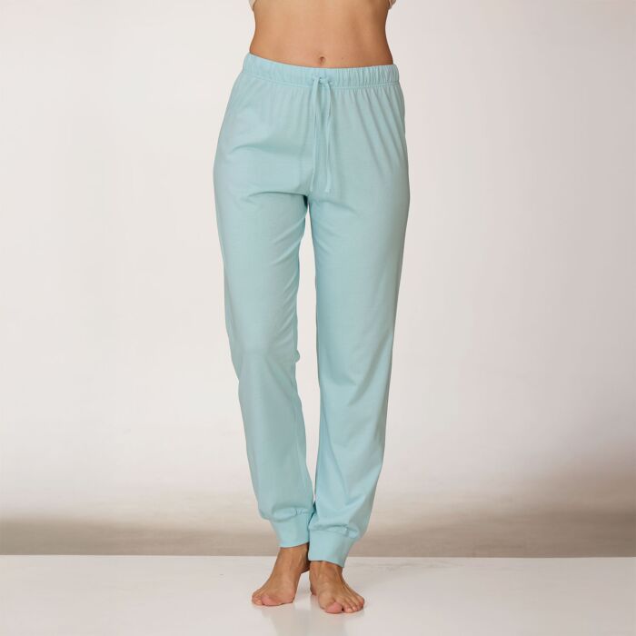 Damen Pyjama Hose mit Bündchenabschluss, uni