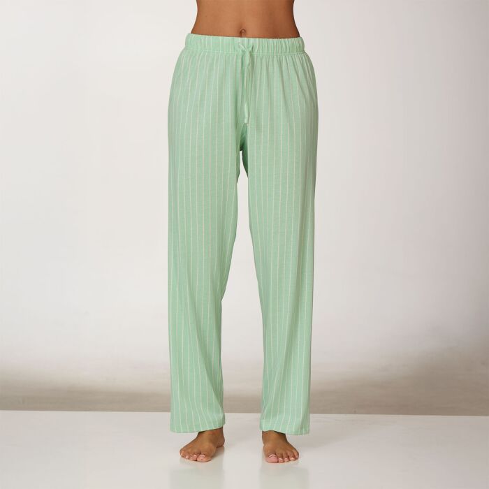 Pantalon de pyjama droit pour dames, rayé