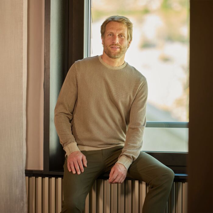 Herren Pullover mit Fischgrätmuster, Jaquard