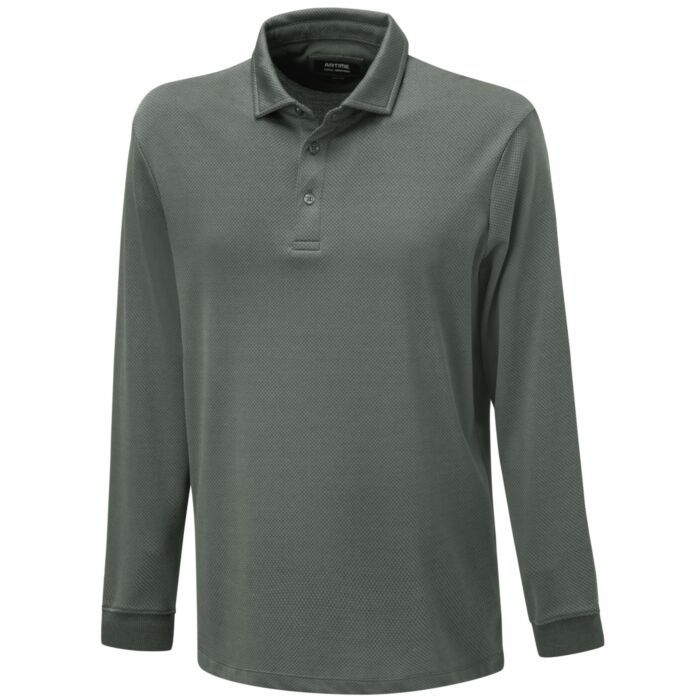 Poloshirt mit Micro-Dessin, langarm