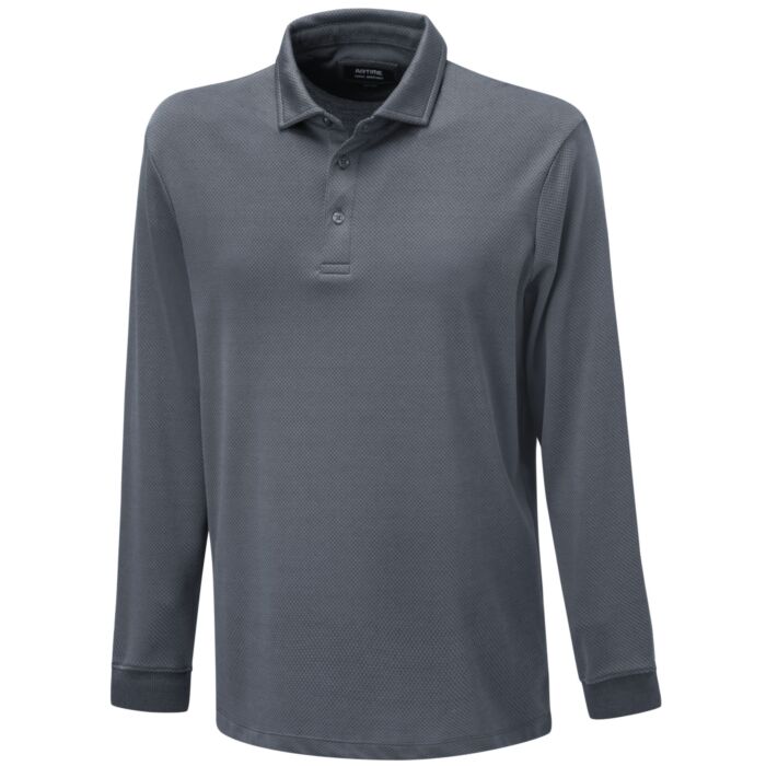 Poloshirt mit Micro-Dessin, langarm
