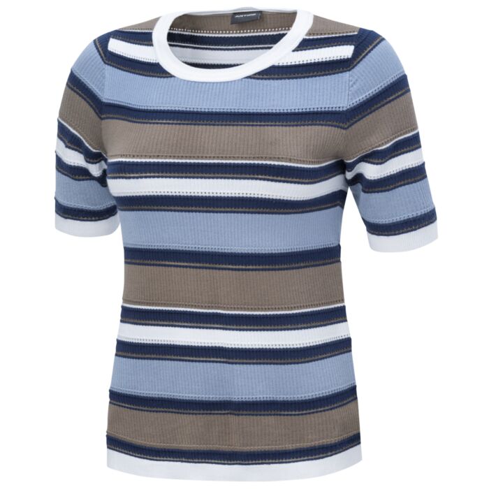 Gestreiftes Strickshirt mit halblangen Ärmeln