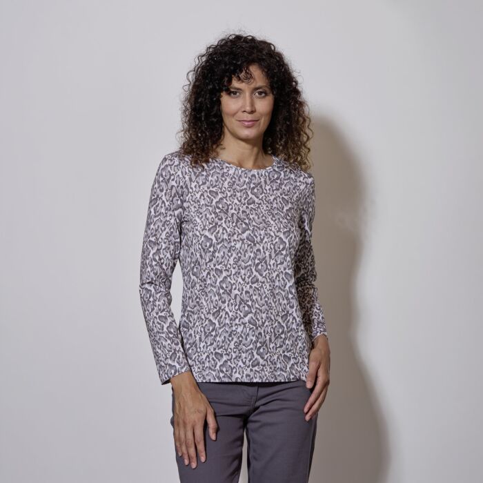 Shirt mit Animal-Print, langarm