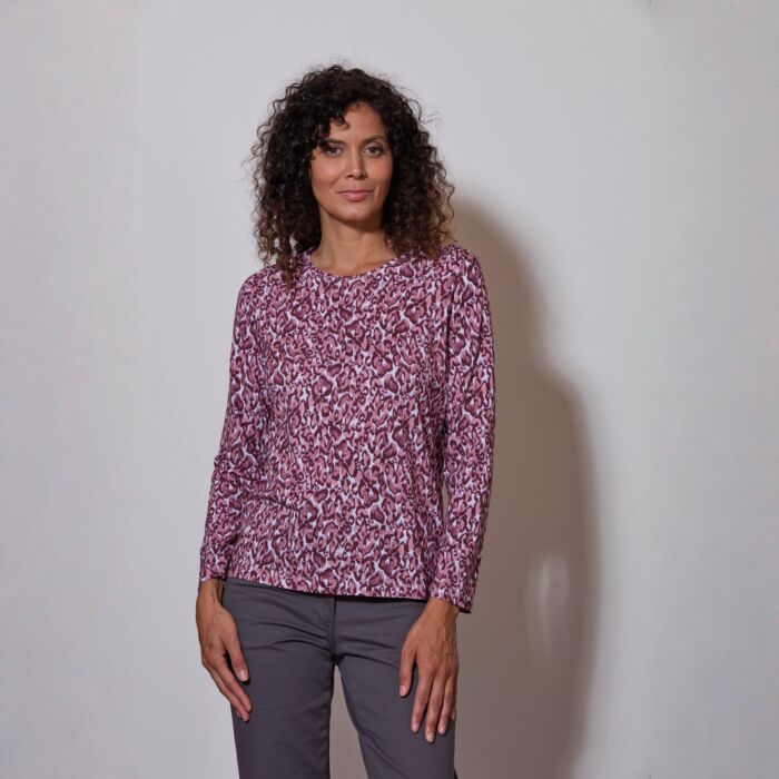 Shirt mit Animal-Print, langarm