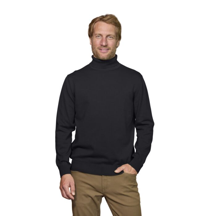 Pull à col roulé pour hommes, uni