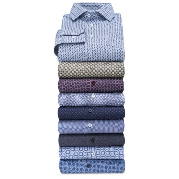Chemise à manches longues imprimée, sans repassage