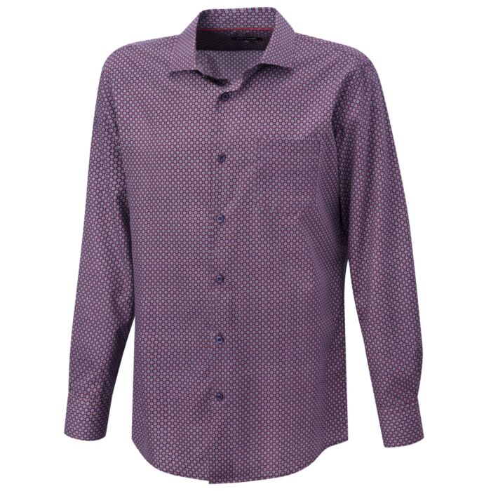 Chemise à manches longues imprimée, sans repassage