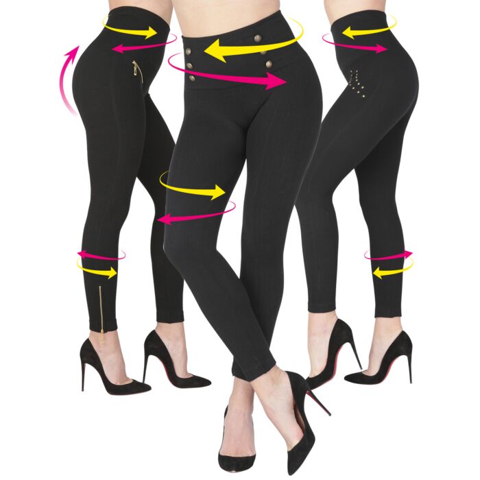 Chiara Pants, Pack de 3, noir
