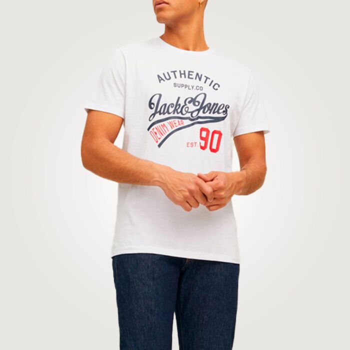 JACK&JONES T-shirts «Crew Neck» avec imprimé, pack de 3
