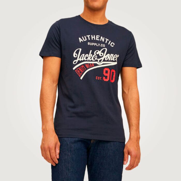 JACK&JONES T-shirts «Crew Neck» avec imprimé, pack de 3