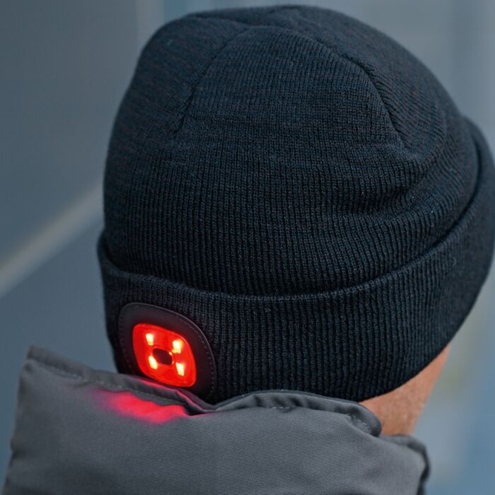 Strickmütze mit LED-Licht, wiederaufladbar