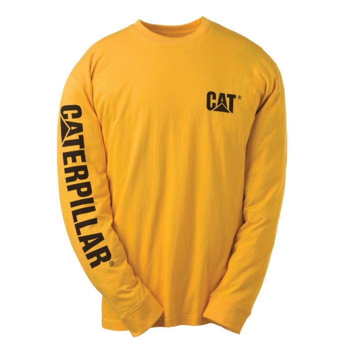 CAT Langarmshirt, Schriftzug, mit Kabelleitsystem