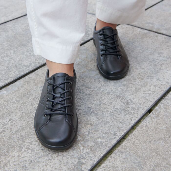 ECCO Schnürschuh «Soft 2.0», aus Nubuckleder