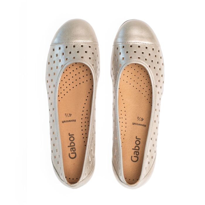 GABOR Ballerine en cuir perlé légèrement brillant, légère et respirante