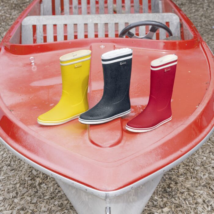Aigle Bottes en caoutchouc pour dames, imperméables au look rétro