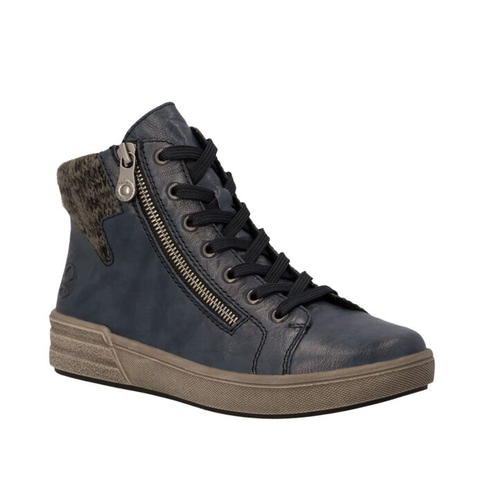 RIEKER Stiefelette Damen, Glattleder mit MemoSoft Fussbett