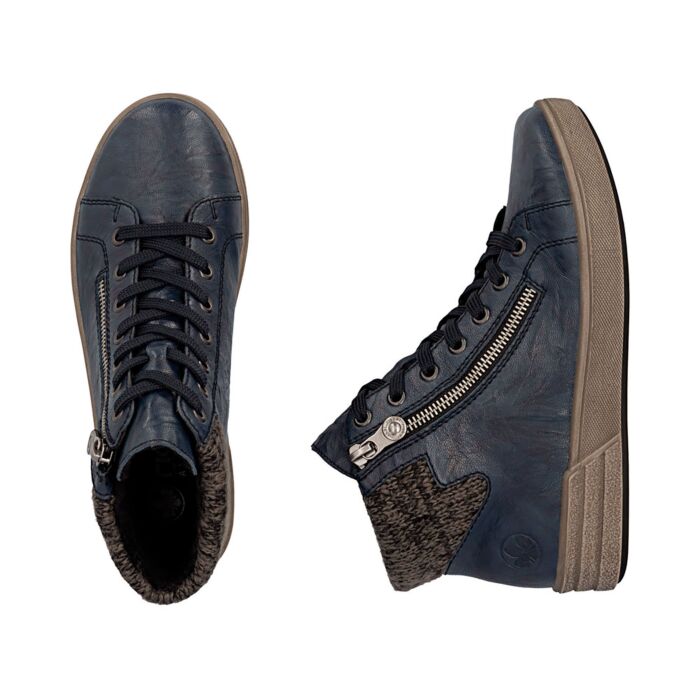 RIEKER Stiefelette Damen, Glattleder mit MemoSoft Fussbett