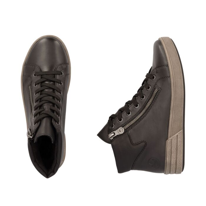 RIEKER Stiefelette Damen, Glattleder mit MemoSoft Fussbett