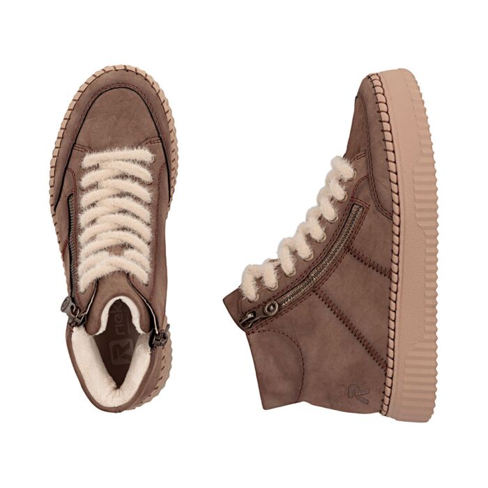 RIEKER Stiefelette Damen, Softmaterial mit Wechselfussbett