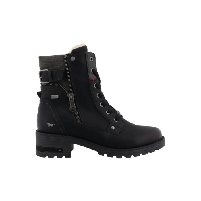 MUSTANG Schnürstiefelette Damen, Softmaterial-Mix mit Warmfutter