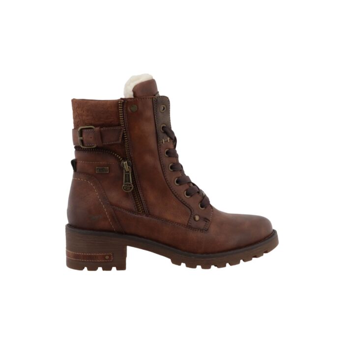 MUSTANG Schnürstiefelette Damen, Softmaterial-Mix mit Warmfutter