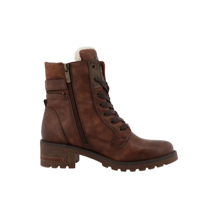 MUSTANG Schnürstiefelette Damen, Softmaterial-Mix mit Warmfutter