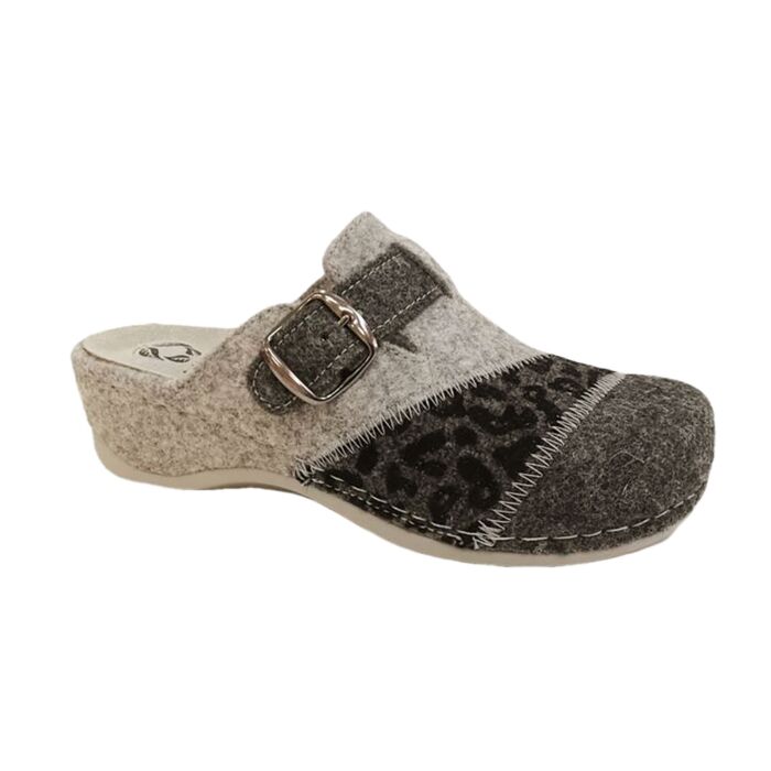MUBB Mule femme, feutre de laine aspect patchwork