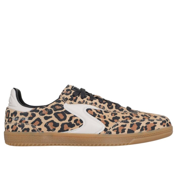SKECHERS Sneaker femme, cuir avec imprimé léopard et Air-Cooled Memory Foam