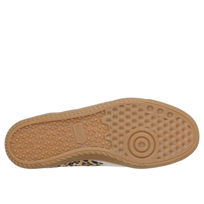 SKECHERS Sneaker femme, cuir avec imprimé léopard et Air-Cooled Memory Foam