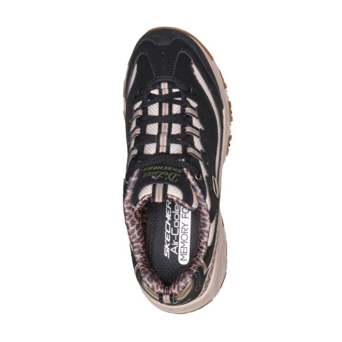 SKECHERS Chaussure à lacets femme D'lites, cuir avec semelle Air-Cooled Memory Foam