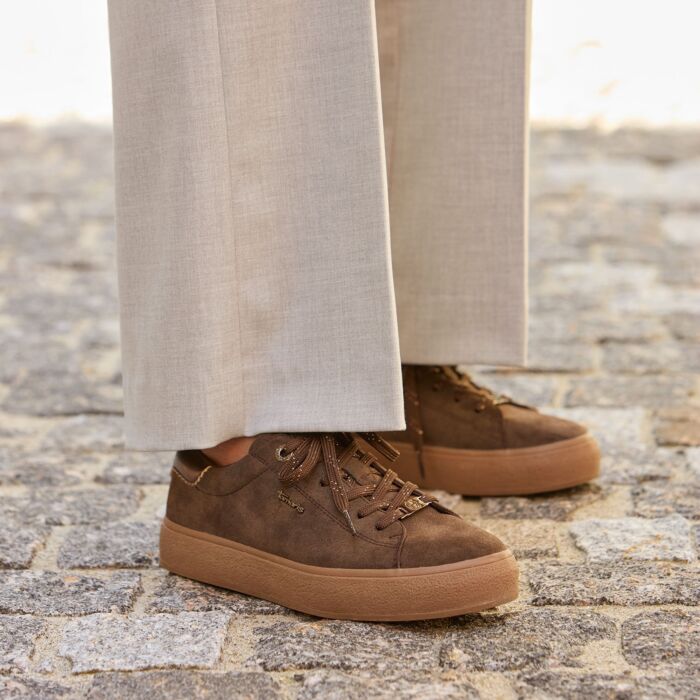TAMARIS Sneaker femme, mélange de matières souples avec semelle plateforme