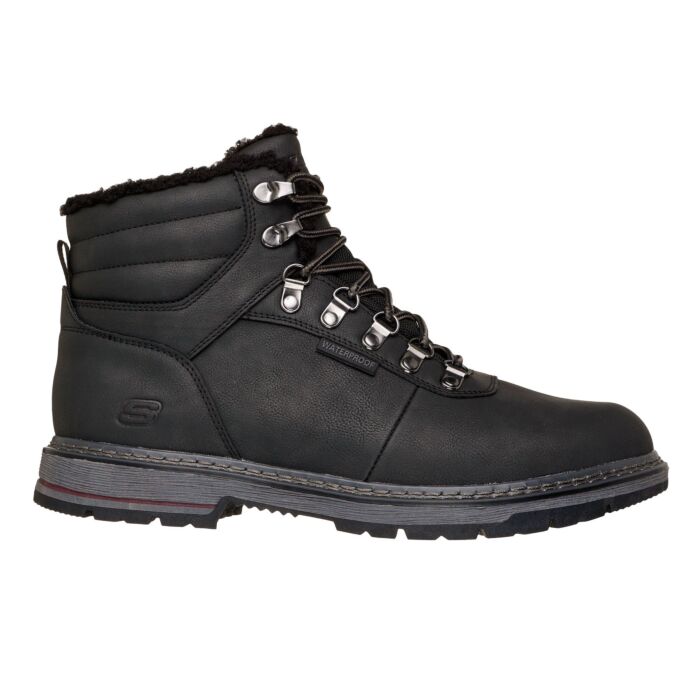 SKECHERS Bottes à lacets pour hommes, doublées et hydrofuges