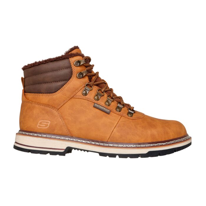 SKECHERS Bottes à lacets pour hommes, doublées et hydrofuges