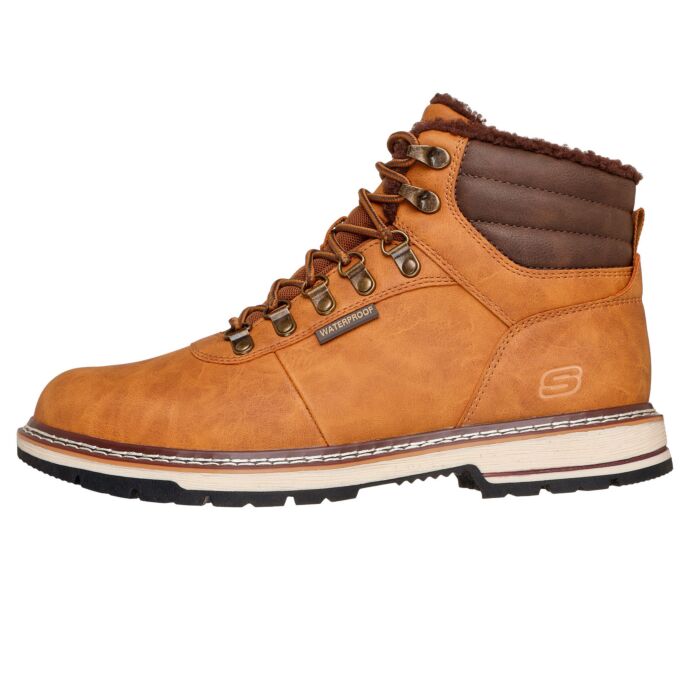 SKECHERS Bottes à lacets pour hommes, doublées et hydrofuges