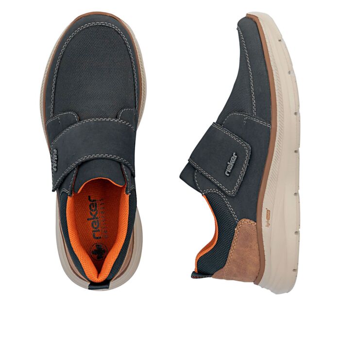 RIEKER Chaussure à scratch homme, matière souple
