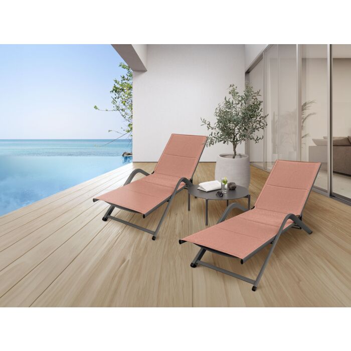 Chaise longue «River», structure en aluminium, dossier réglable