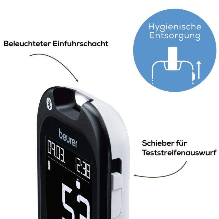 Lecteur de glycémie Beurer «GL 49», Bluetooth, kit de démarrage complet