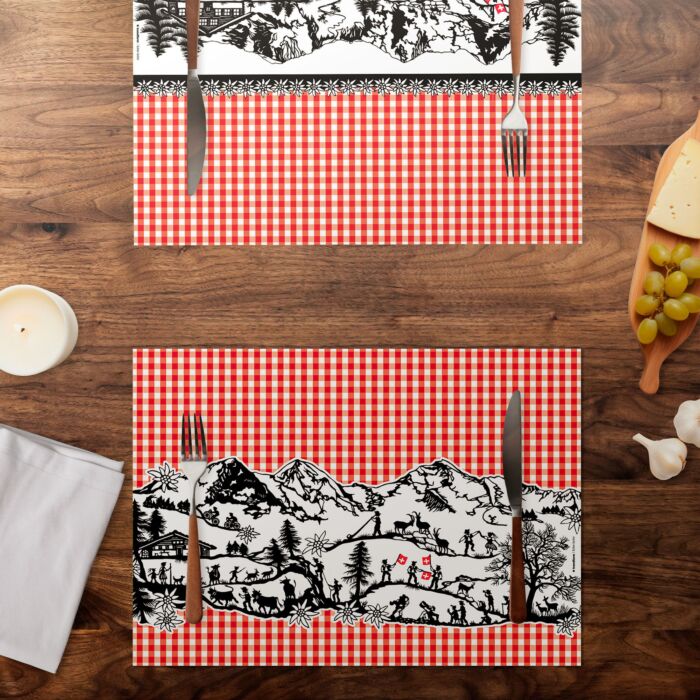 Set de table en papier «Swiss Tradition», 48 feuilles, motif découpé