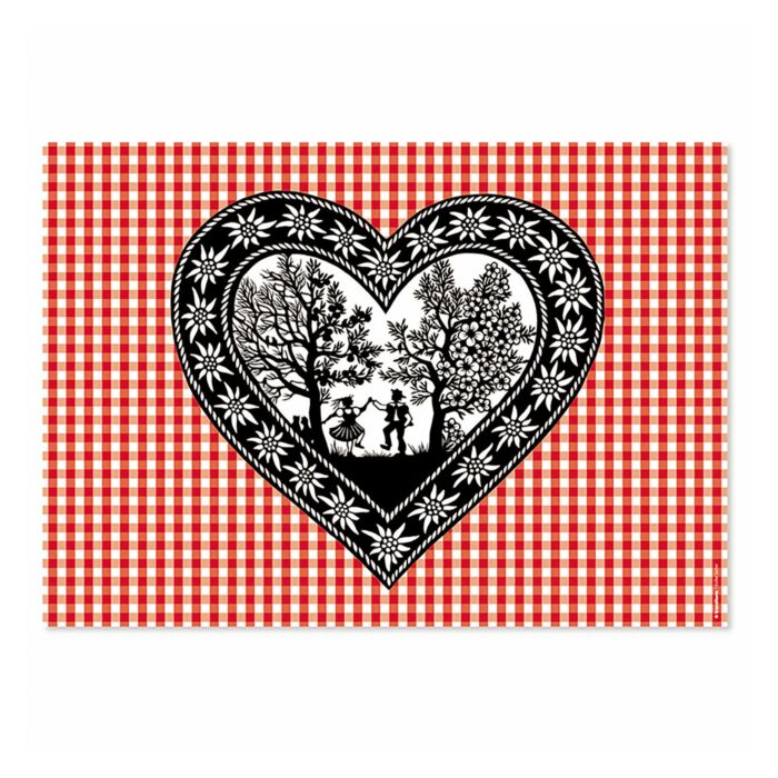 Set de table en papier «Swiss Tradition», 48 feuilles, motif découpé