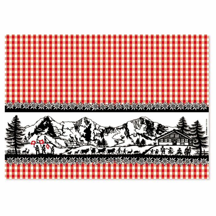 Set de table en papier «Swiss Tradition», 48 feuilles, motif découpé