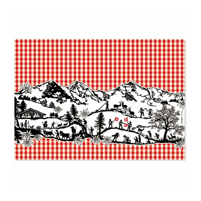 Set de table en papier «Swiss Tradition», 48 feuilles, motif découpé