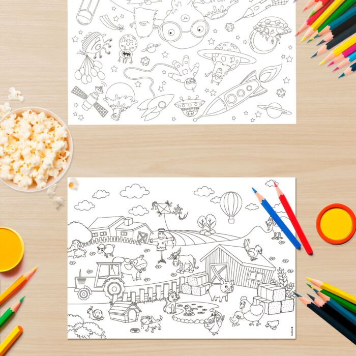 Set en papier «Kids Fun! Color-Me!», 48 feuilles, à colorier