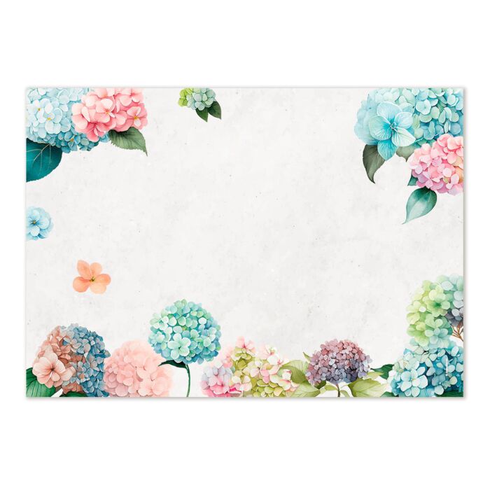 Papiertischset «Hortensia», 48 Blatt, florale Motive