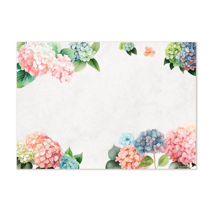 Papiertischset «Hortensia», 48 Blatt, florale Motive